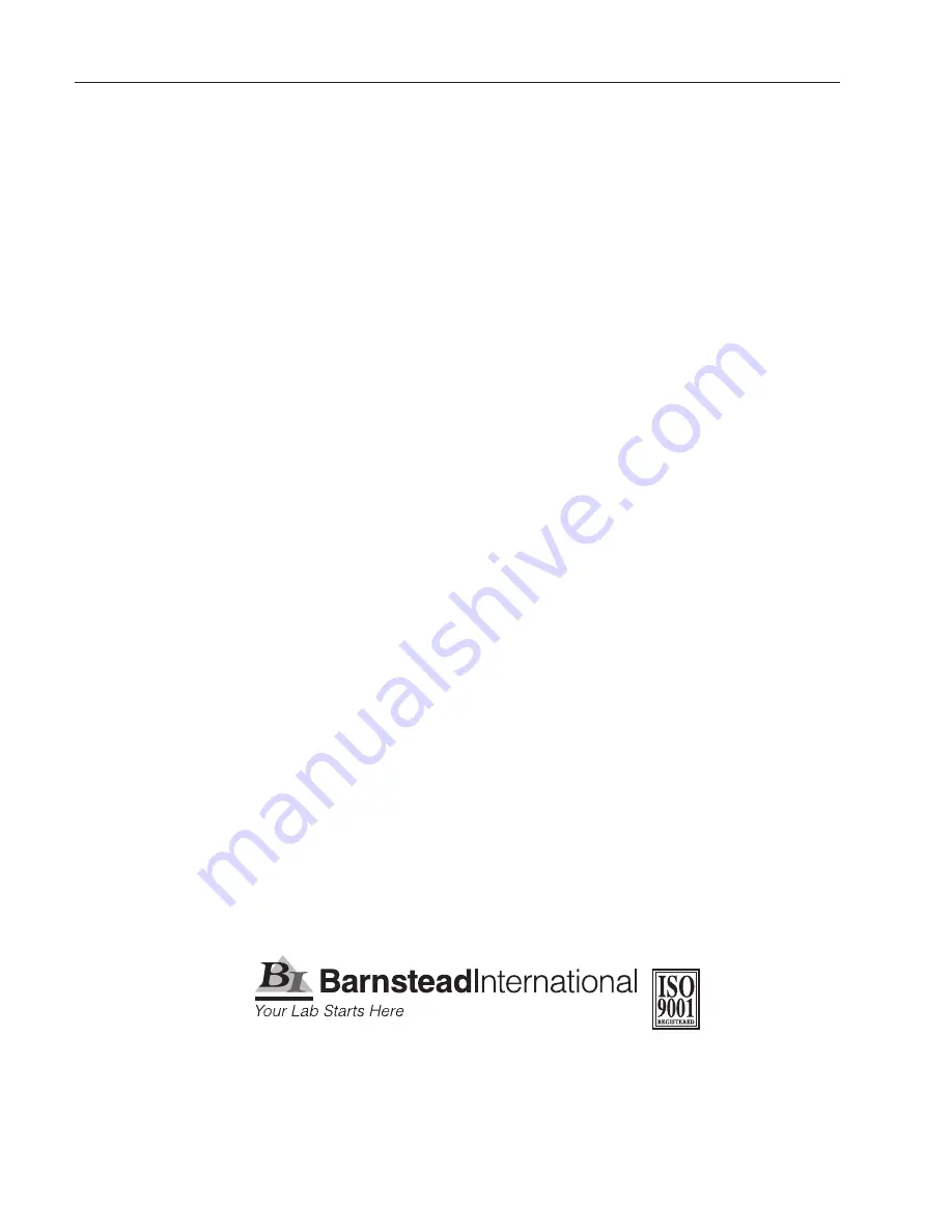 Barnstead International Maxi-Mix 1329 Series Operation Manual Download Page 8