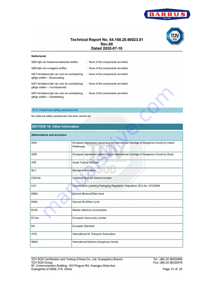 Barrus X05 Operator'S Manual Download Page 84