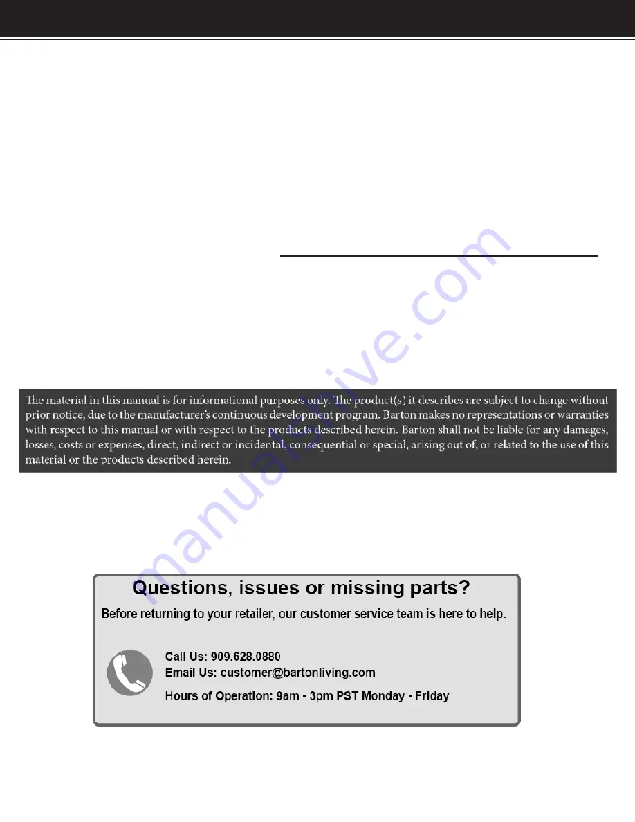 Barton 97042 Owner'S Manual And Safety Instructions Download Page 5