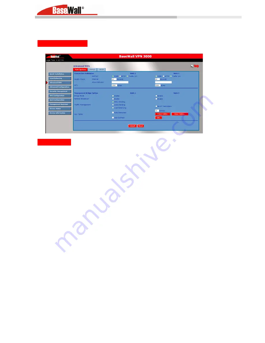 BaseWall Dual WAN VPN Firewall VPN 2000 User Manual Download Page 20