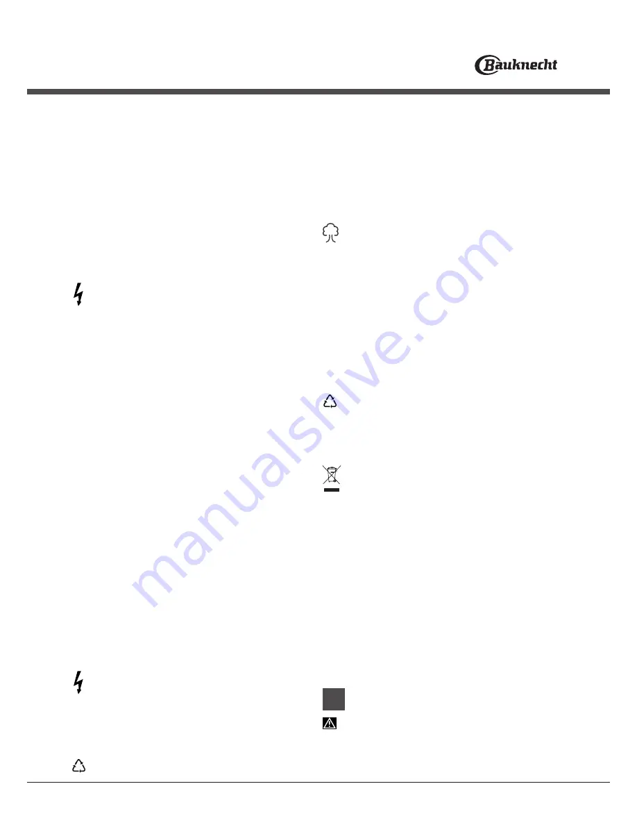 Bauknecht GCI 826 Operating Instructions Manual Download Page 3