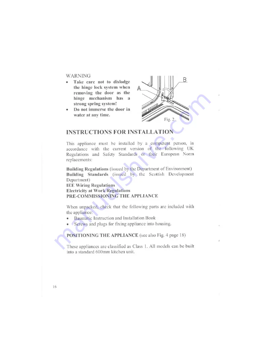 Baumatic AS14 User And Installation Instructions Manual Download Page 17