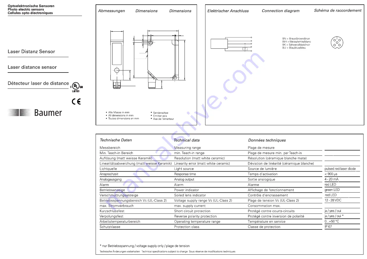 Baumer OADM 20I2480/S14C Manual Download Page 1