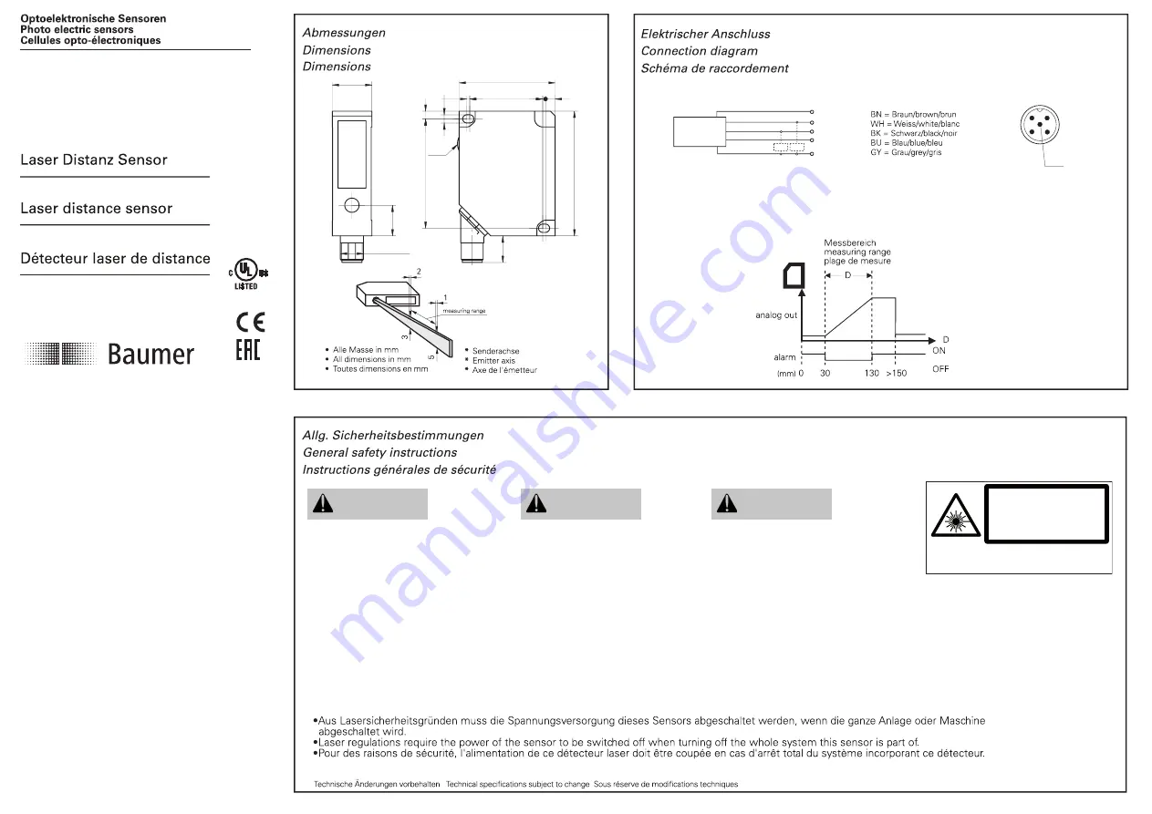 Baumer OADM 20I5560/S14C Скачать руководство пользователя страница 1