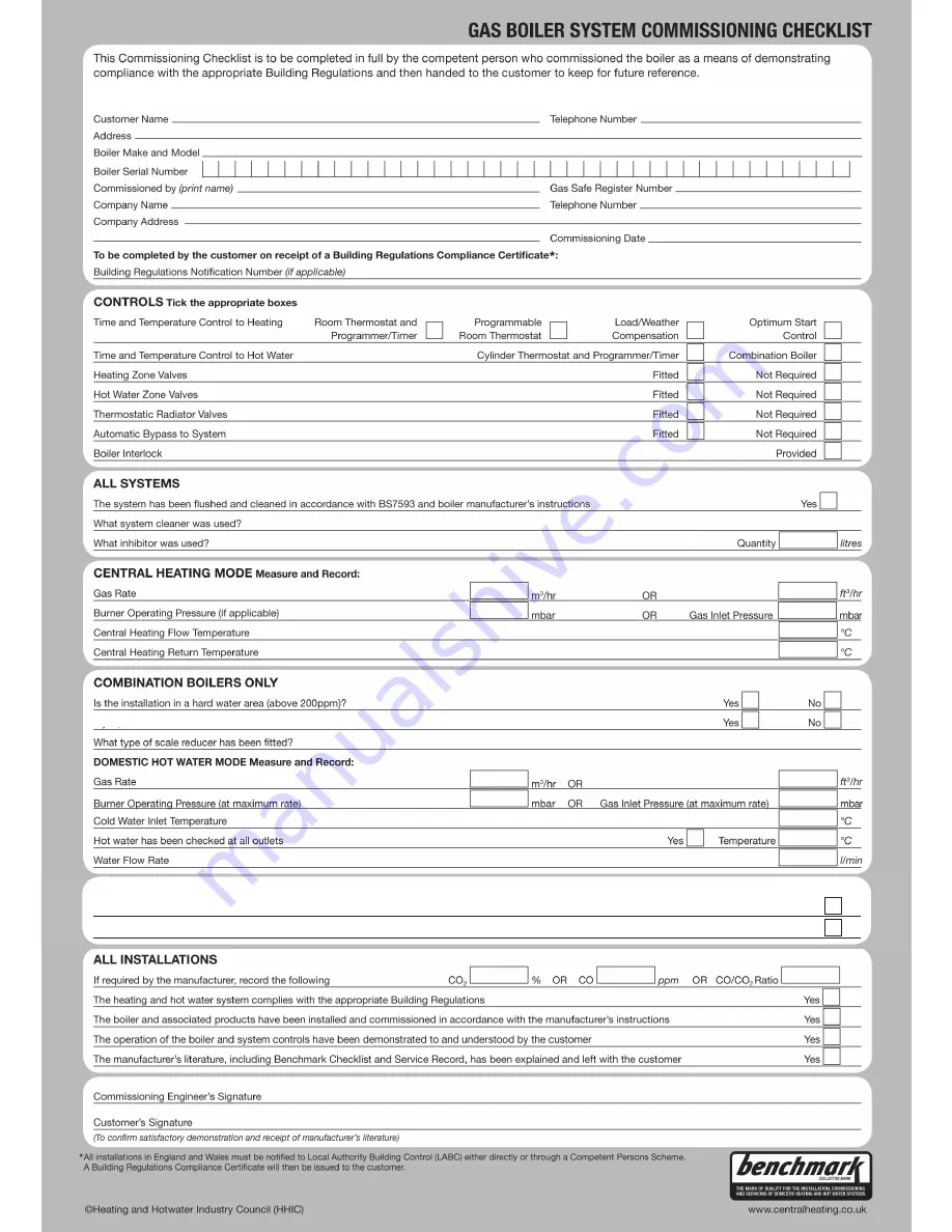 Baxi Main Combi 24 HE Installation And Service Instructions Manual Download Page 54