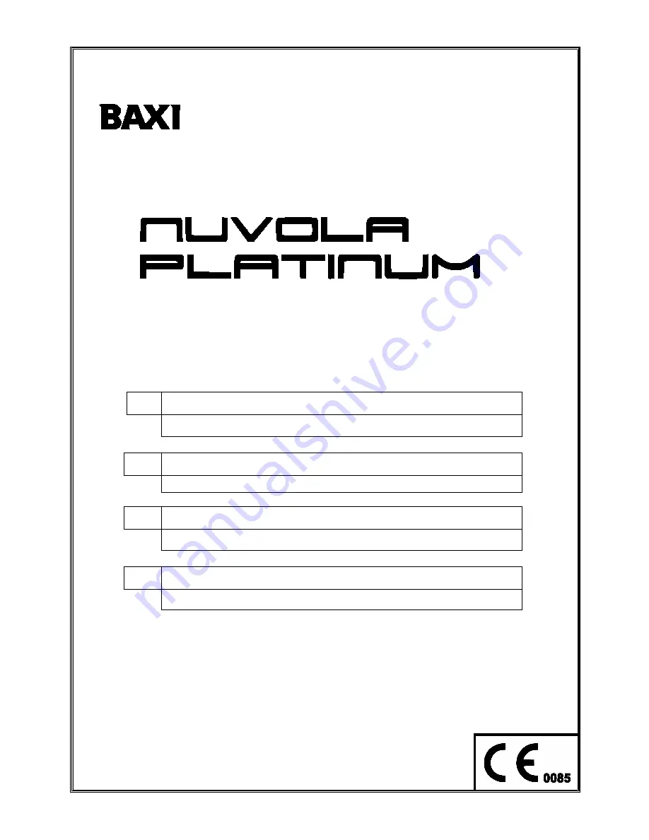 Baxi NUVOLA PLATINUM + Instruction Manual For Users And Fitters Download Page 1