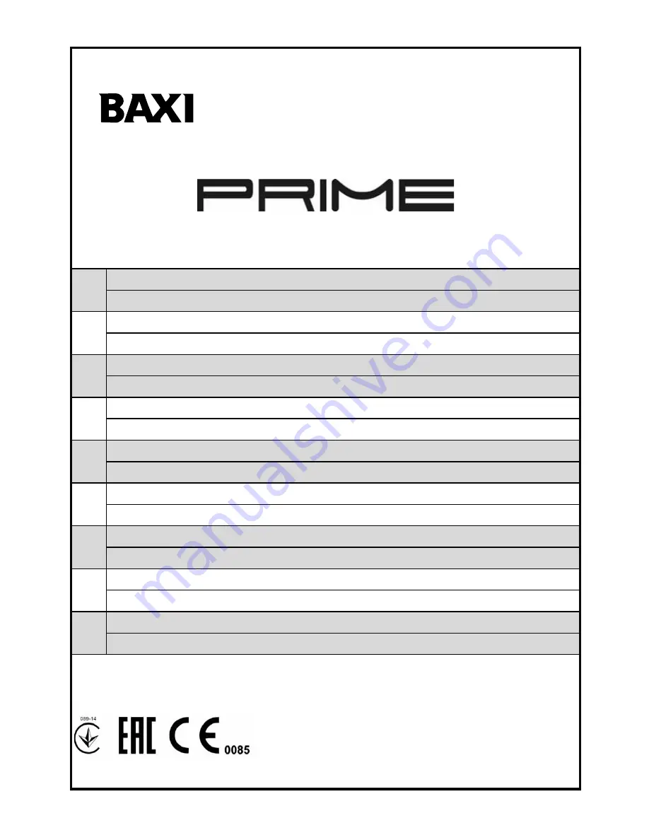 Baxi PRIME 24 Installation Manual Download Page 1