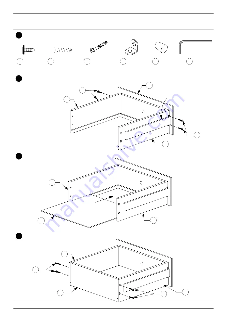 Baxton Studio 0038 Nightstand Assembly Instructions Manual Download Page 2