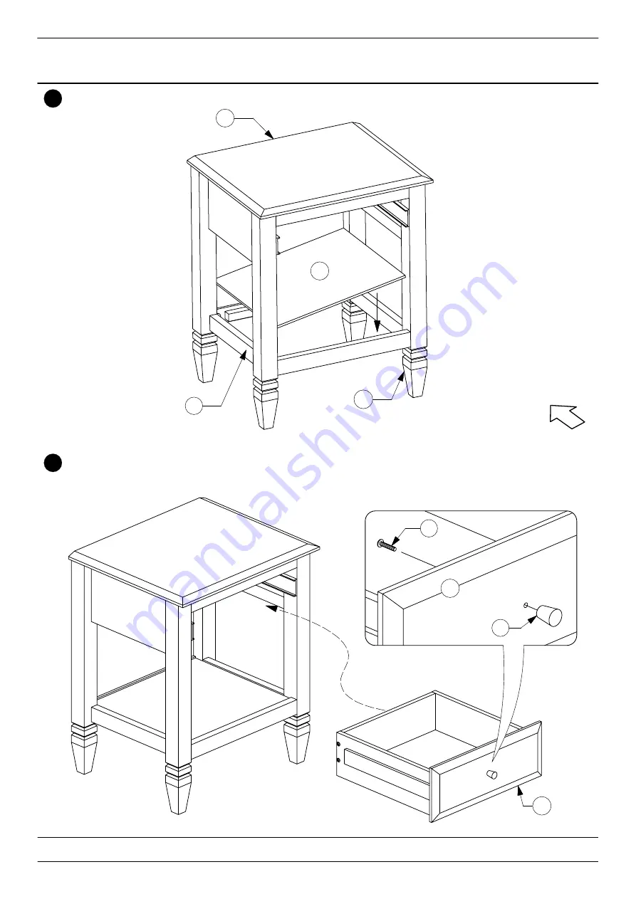 Baxton Studio 0038 Nightstand Assembly Instructions Manual Download Page 6