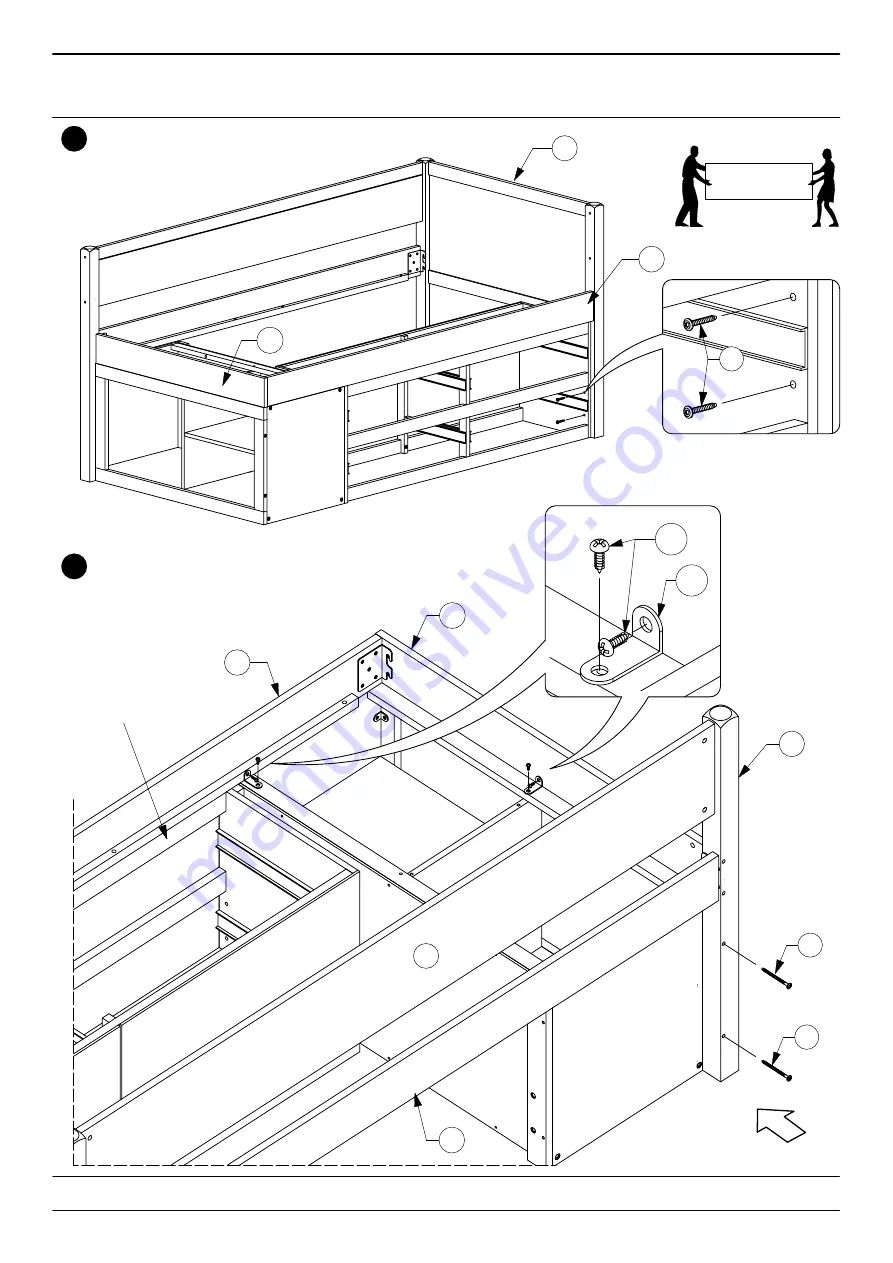 Baxton Studio 0042 Twin Captain's Bed Assembly Instructions Manual Download Page 12