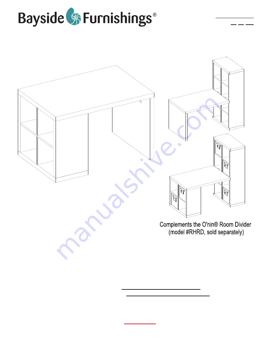 Bayside Furnishings RHSPD-UK Manual Download Page 1