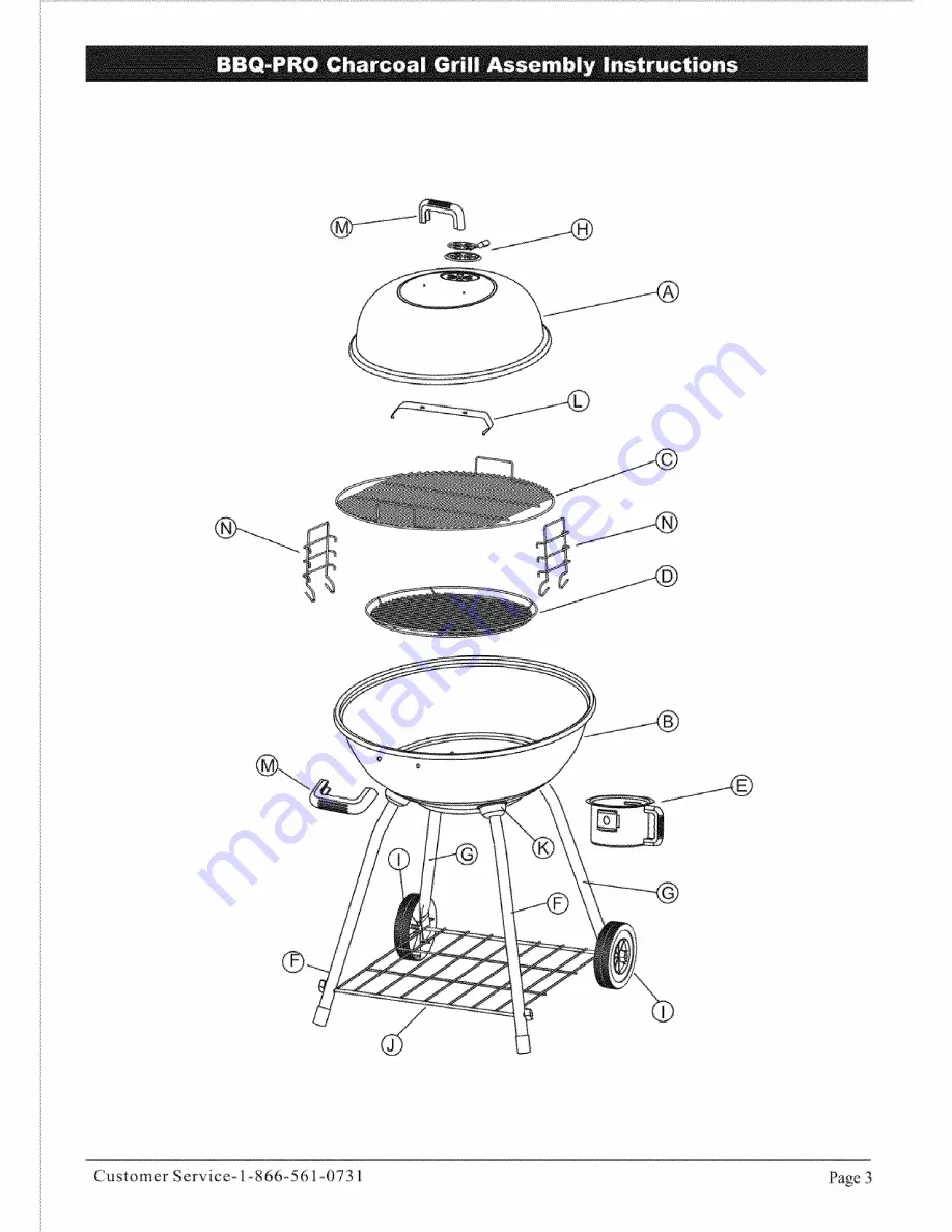 BBQ BRO-PRO 60074 Use And Care Manual Download Page 4