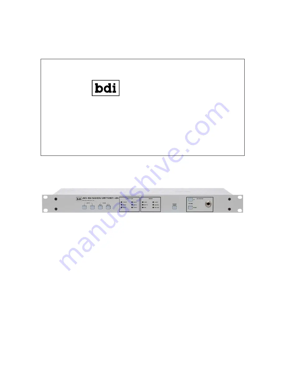 BDI AES-402 Reference Manual Download Page 1