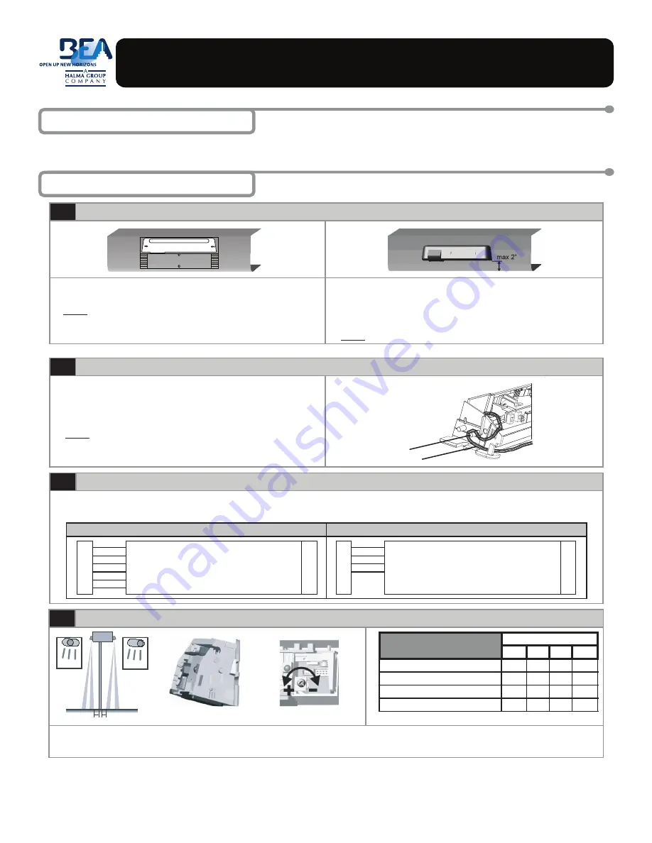 BEA G3 Quick Setup Manual Download Page 1