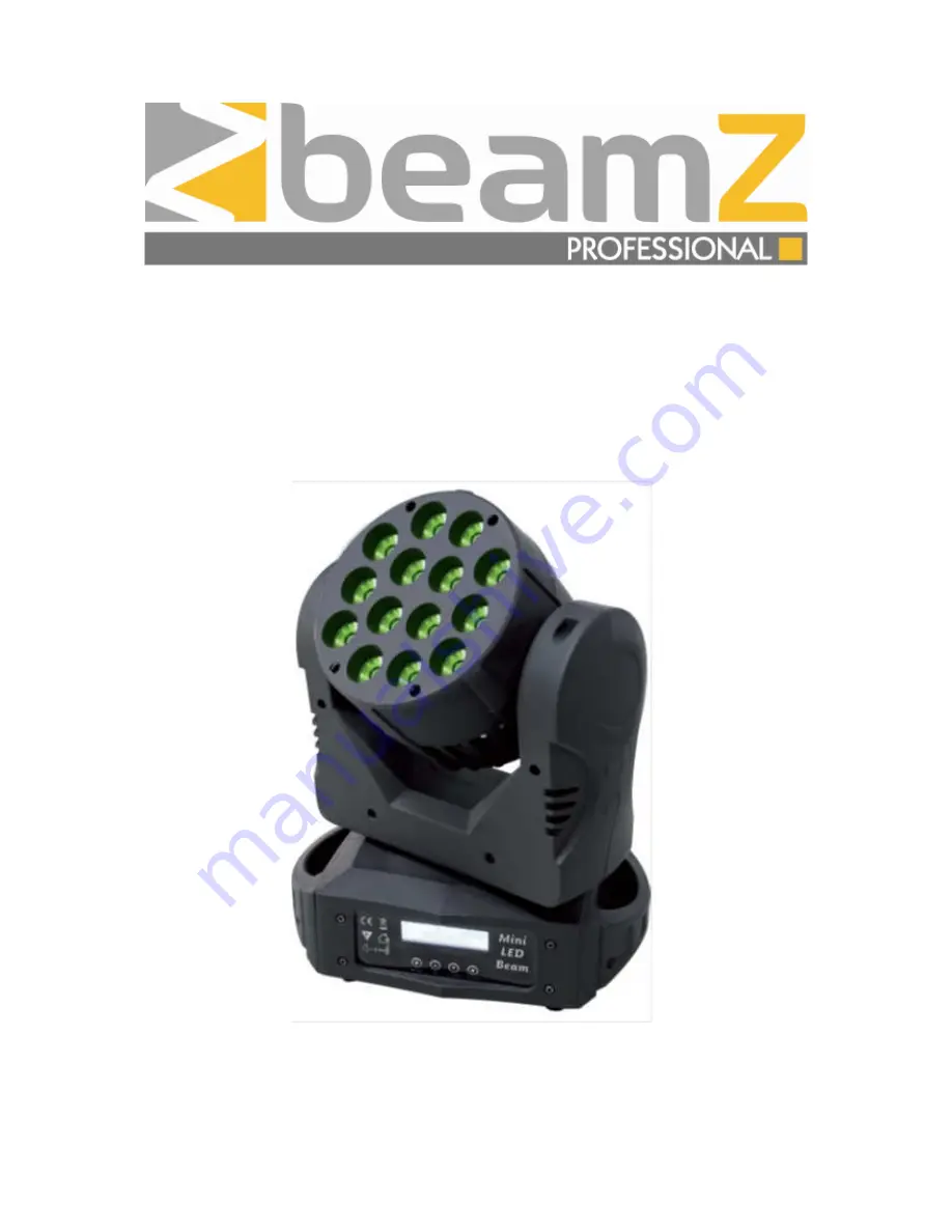 Beamz MHL-1410Wispot14x 10W Quad DMX 2.4Ghz Manual Download Page 1