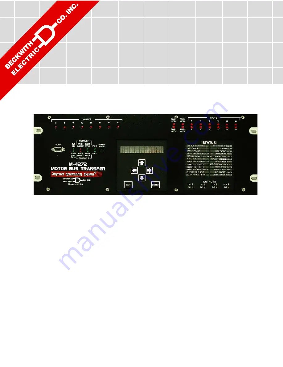 BECKWITH ELECTRIC M-4272 Instruction Book Download Page 2