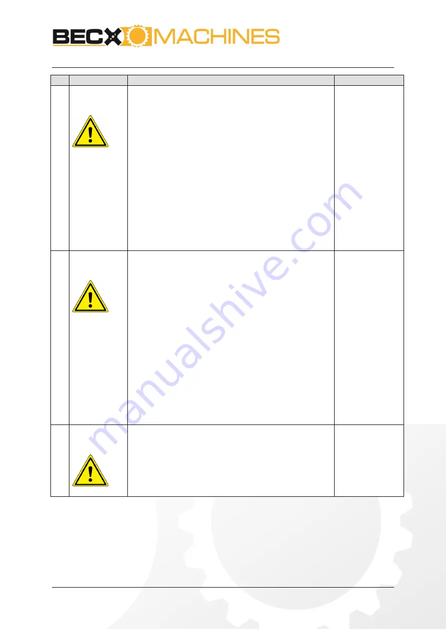 Becx Machines HS75HR User Manual Download Page 20