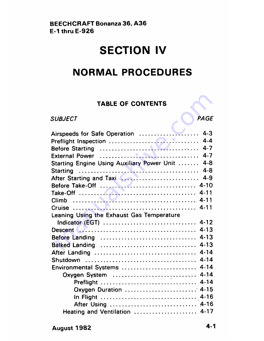 Beechcraft Bonanza 36 Pilot Operating Handbook Download Page 83