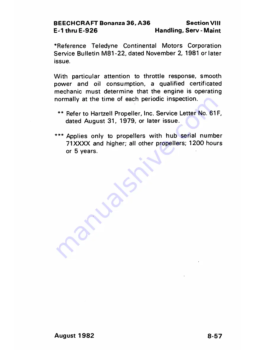 Beechcraft Bonanza 36 Pilot Operating Handbook Download Page 257