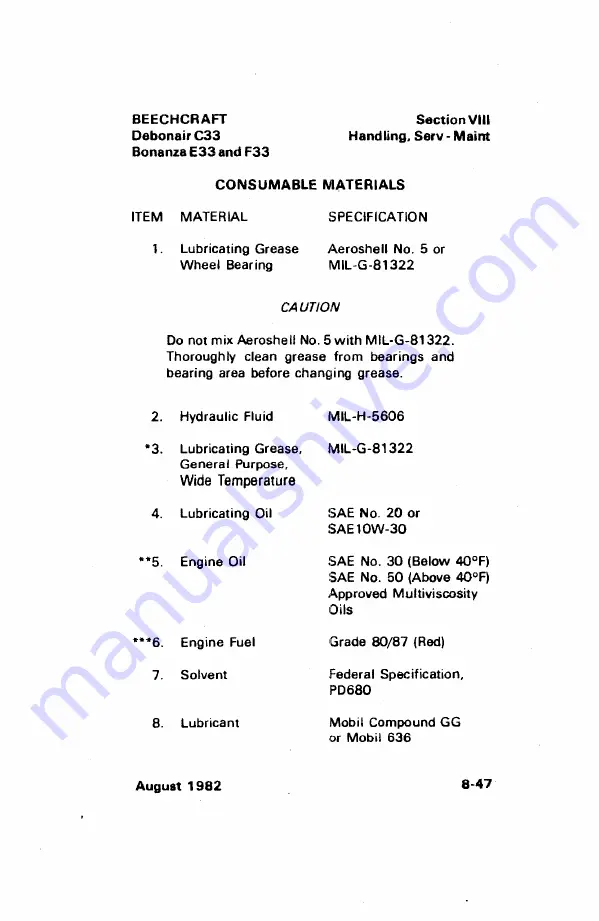 Beechcraft Bonanza E33 Pilot'S Operating Handbook And Faa Approved Airplane Flight Manual Download Page 229