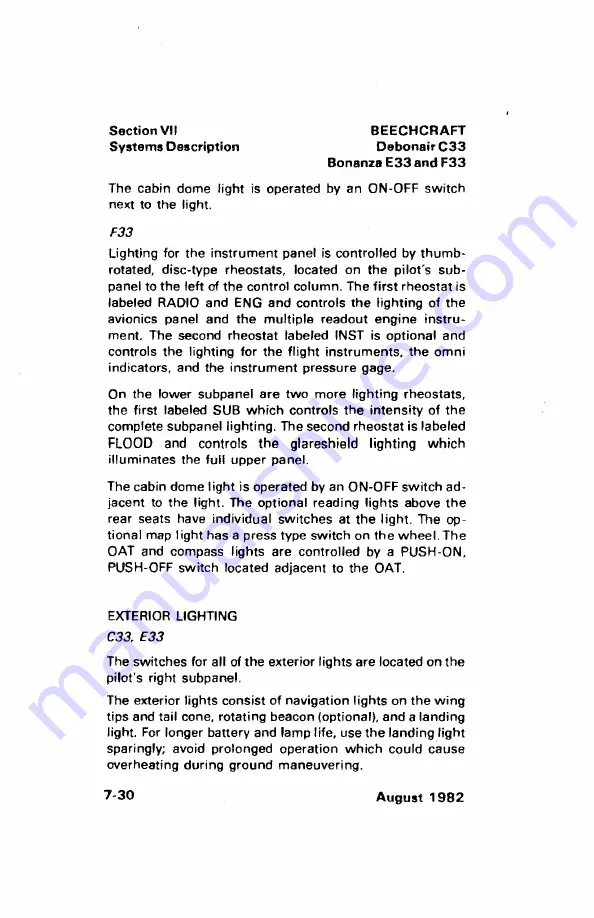 Beechcraft Bonanza E33 Pilot'S Operating Handbook And Faa Approved Airplane Flight Manual Download Page 342