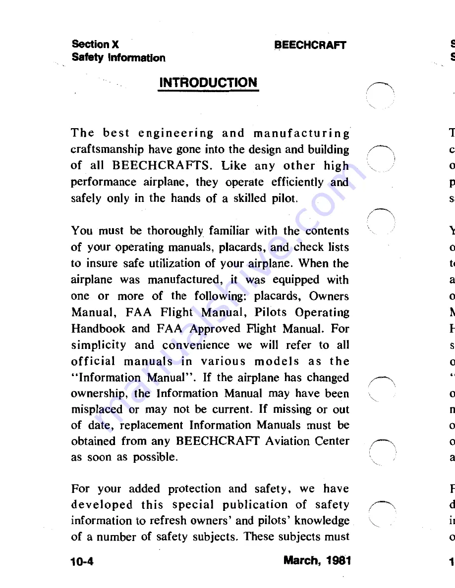 Beechcraft C23 SUNDOWNER 180 Pilot Operating Handbook Download Page 234