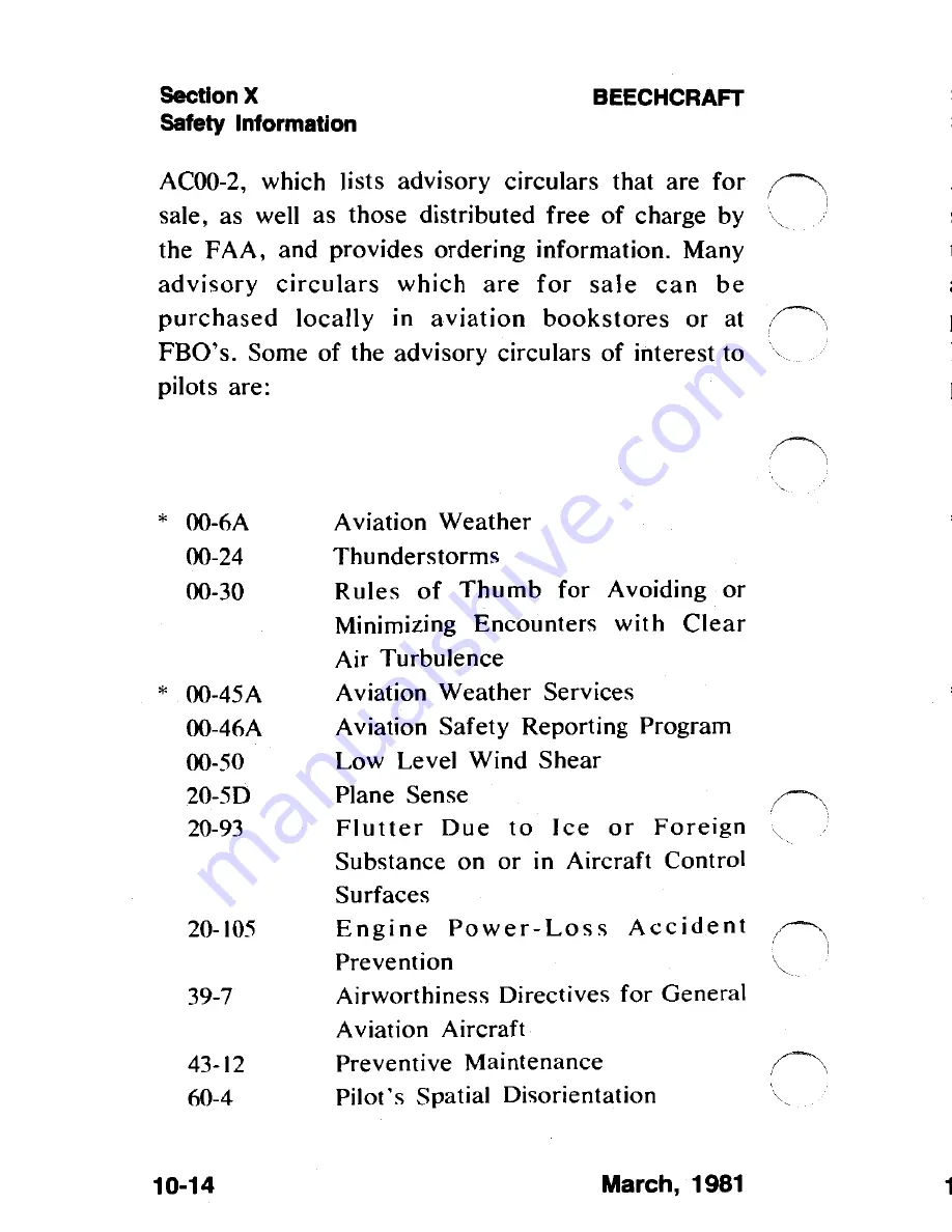 Beechcraft C23 SUNDOWNER 180 Pilot Operating Handbook Download Page 244