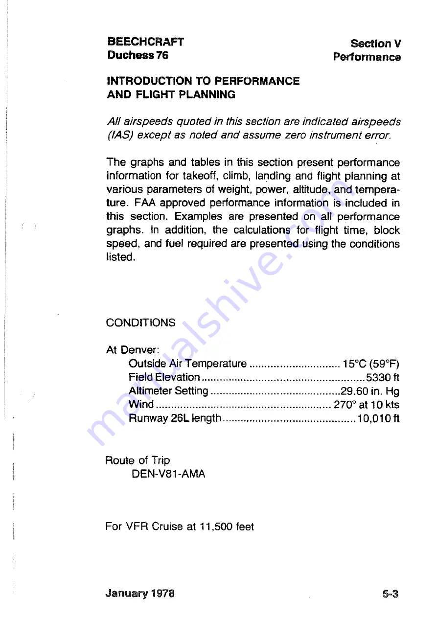 Beechcraft Duchess 76 Pilot'S Operating Handbook And Faa Approved Airplane Flight Manual Download Page 107