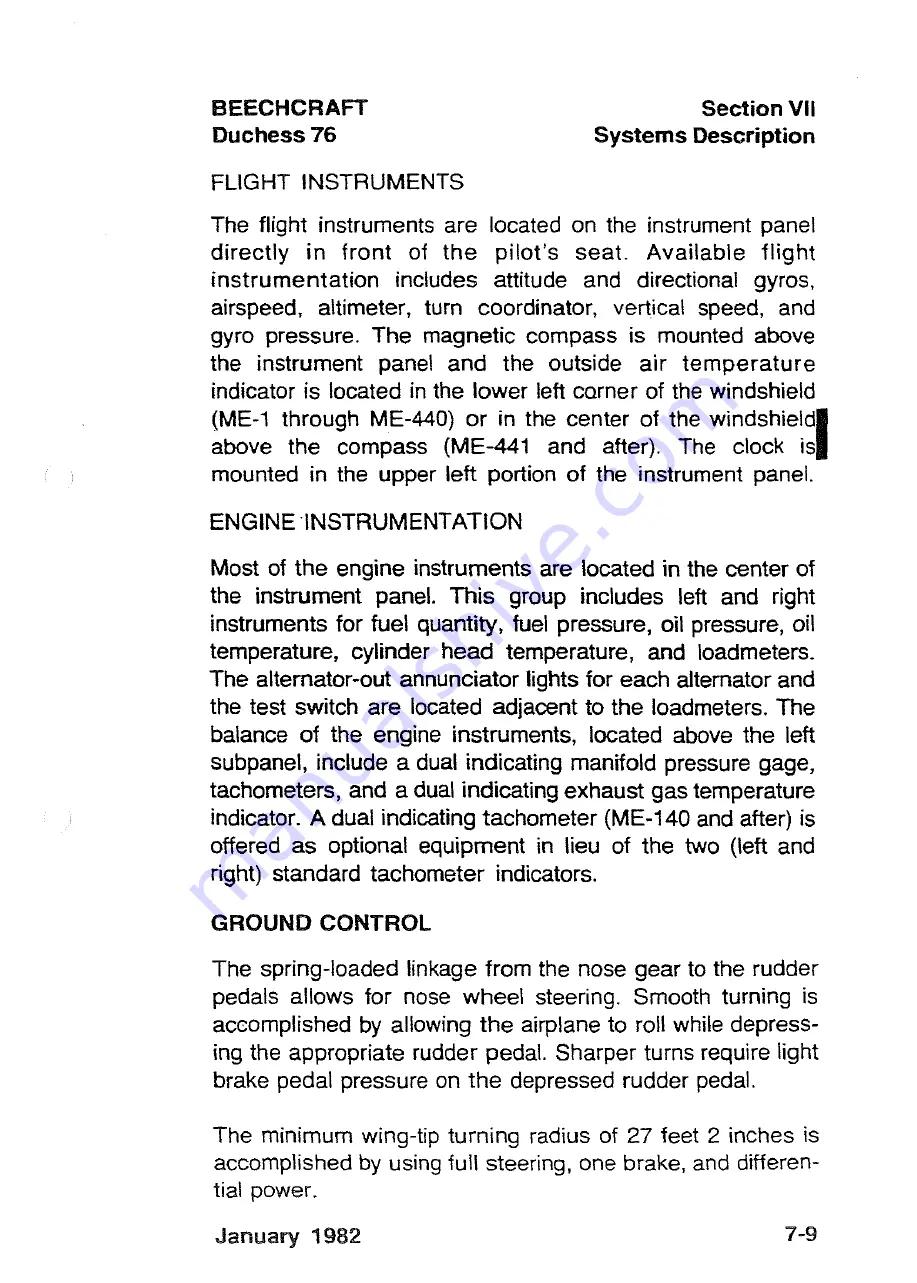 Beechcraft Duchess 76 Скачать руководство пользователя страница 179