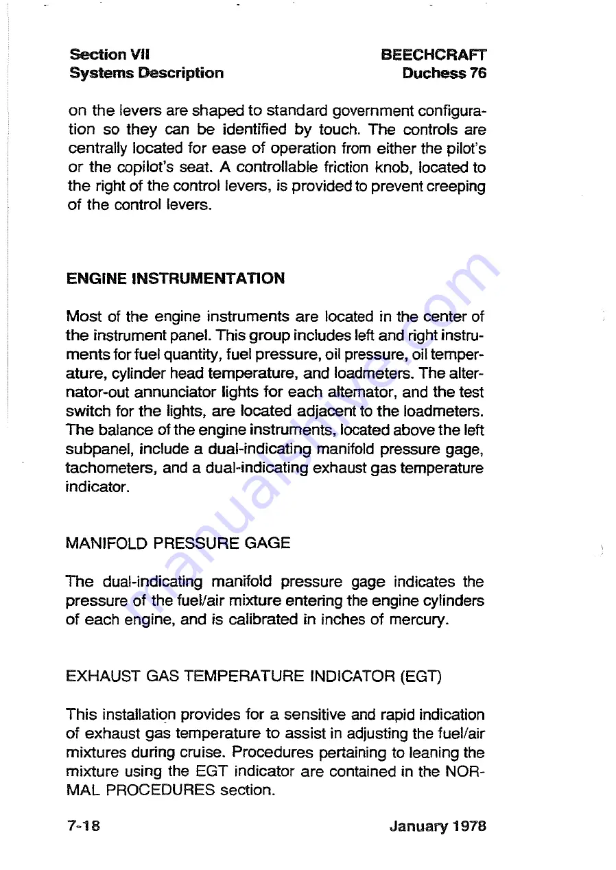 Beechcraft Duchess 76 Pilot'S Operating Handbook And Faa Approved Airplane Flight Manual Download Page 192