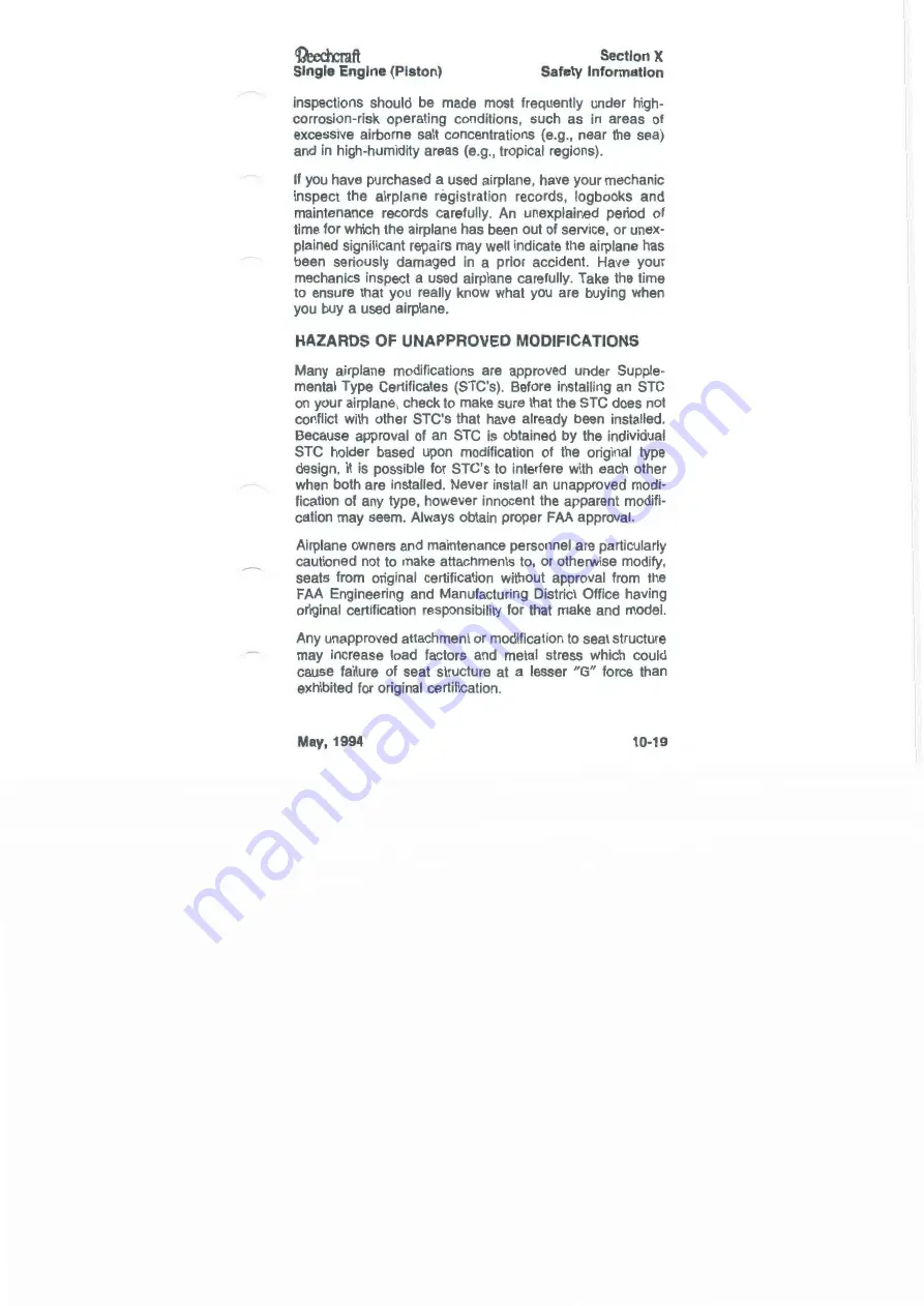 Beechcraft Musketeer Sport III A23-19 Pilot Operating Handbook Download Page 237