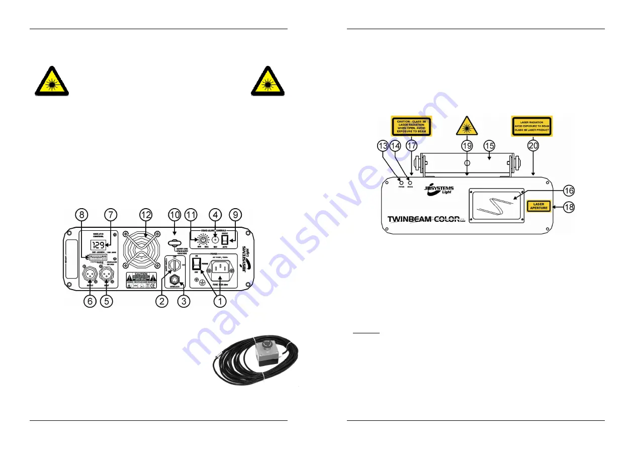 BEGLEC JBSYSTEMS Light TWINBEAM COLOR Operation Manual Download Page 4