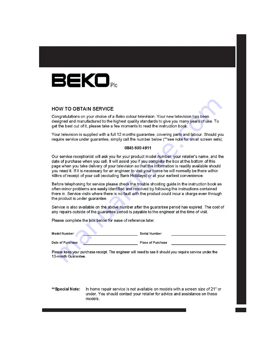 Beko 19WLM550DHID Instruction Manual Download Page 33