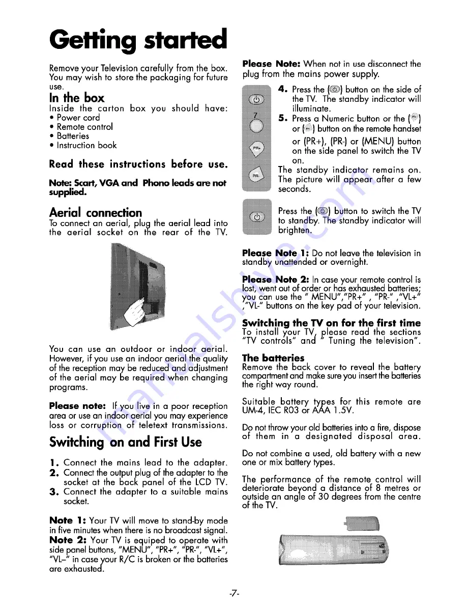 Beko 23WLC450B Instruction Manual Download Page 7