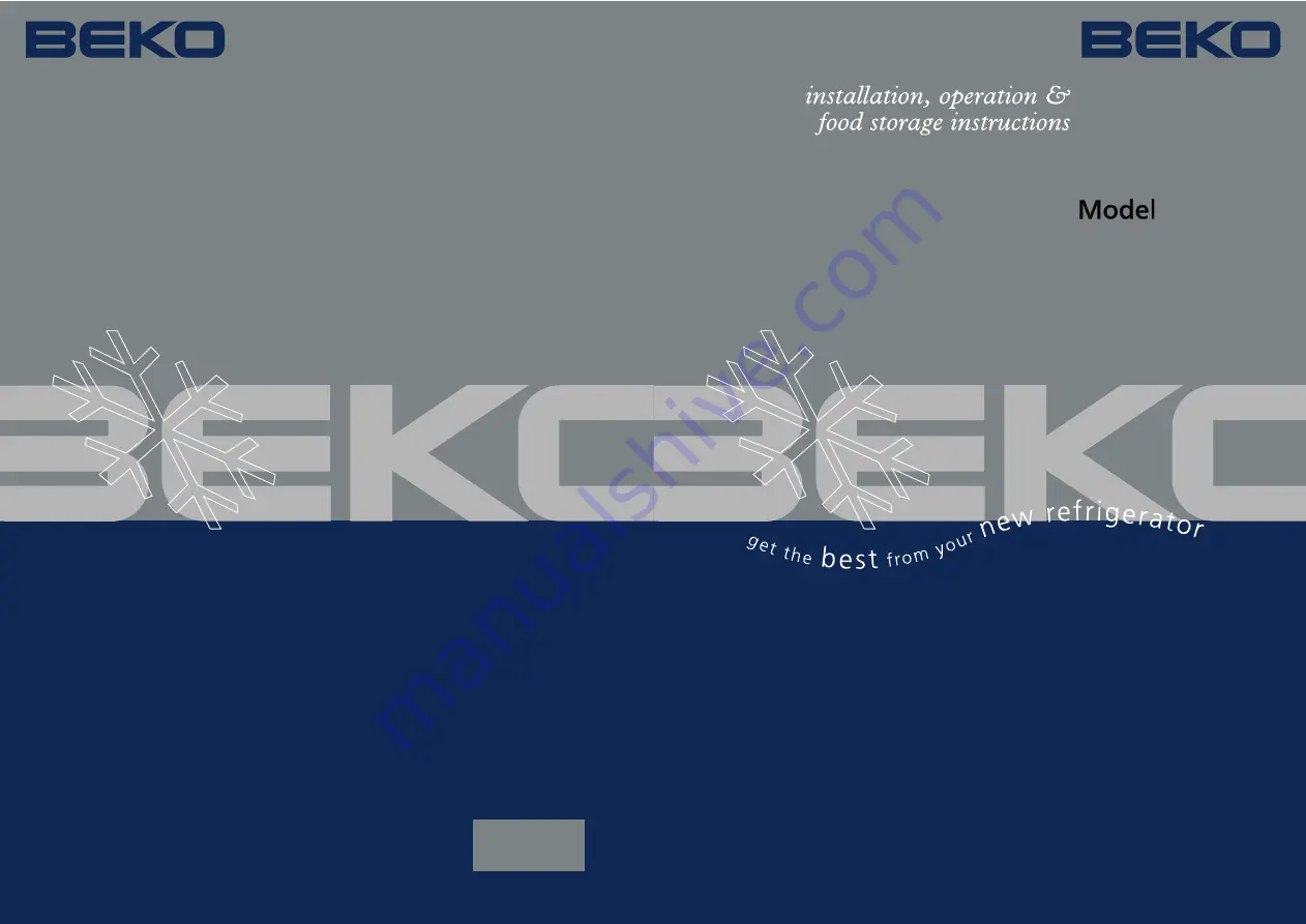 Beko BC501 Installation, Operating & Food Storage Instructions Download Page 1