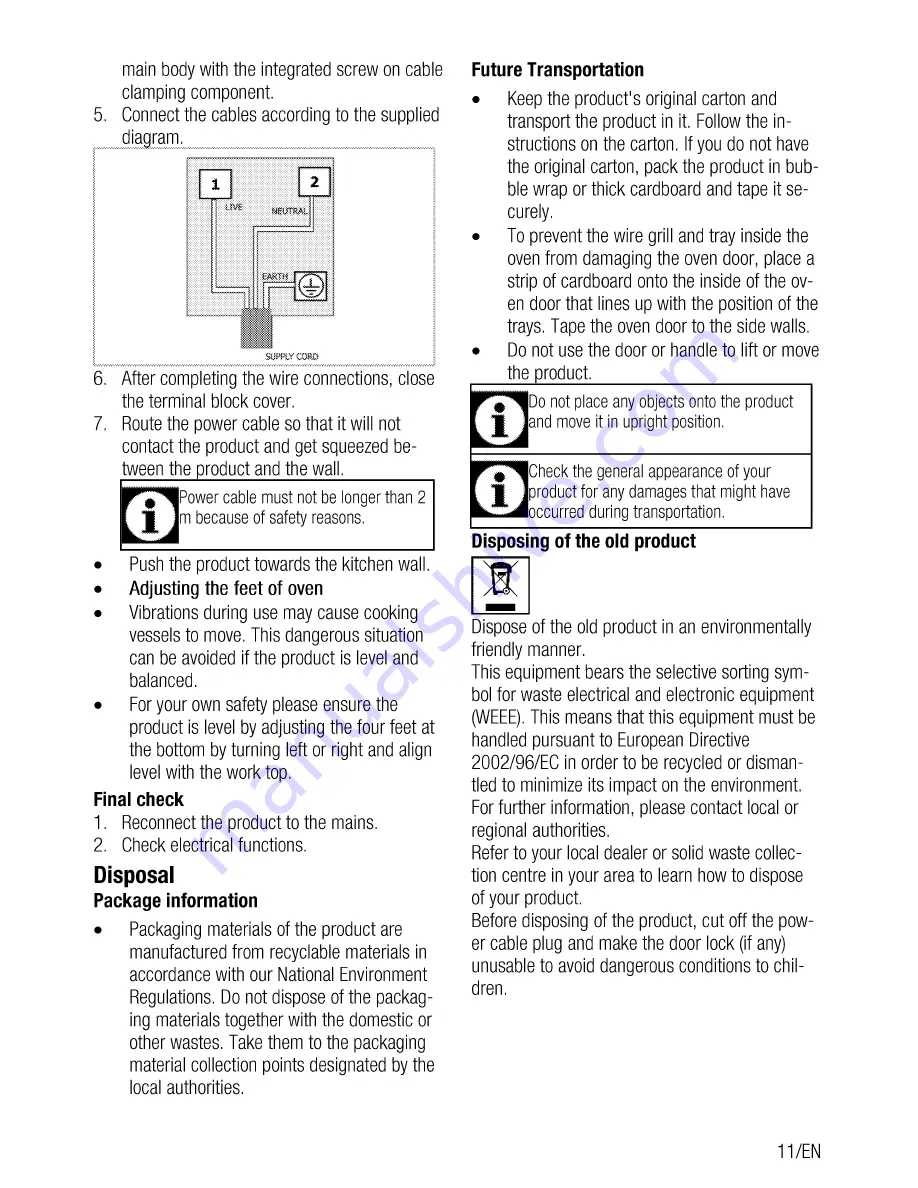 Beko BDC 545 A User Manual Download Page 11