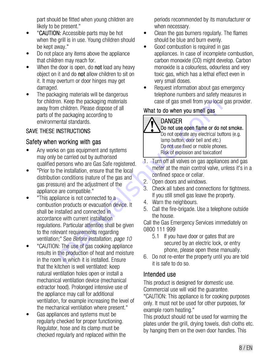 Beko BDG 581 User Manual Download Page 9