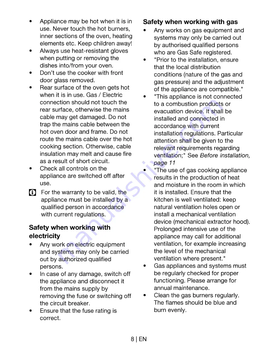 Beko BDG 684 P Double Cavity User Manual Download Page 9