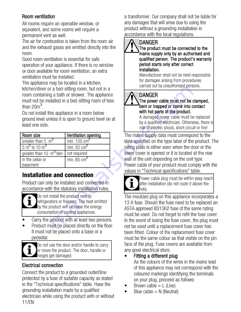 Beko BDVG 592 User Manual Download Page 12