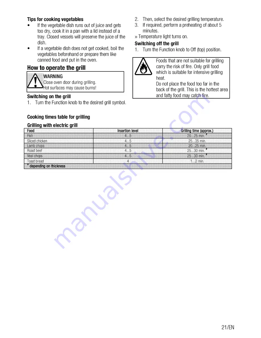 Beko bif22300x0 User Manual Download Page 21