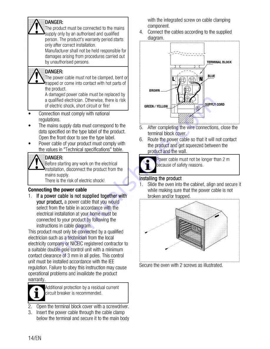 Beko BIF22300XR User Manual Download Page 14