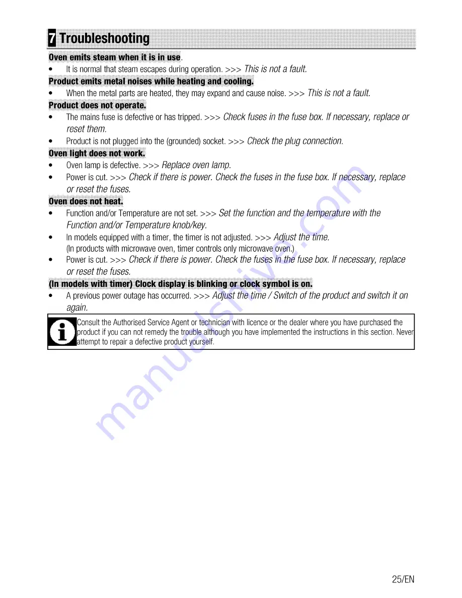 Beko BIF22300XR User Manual Download Page 25