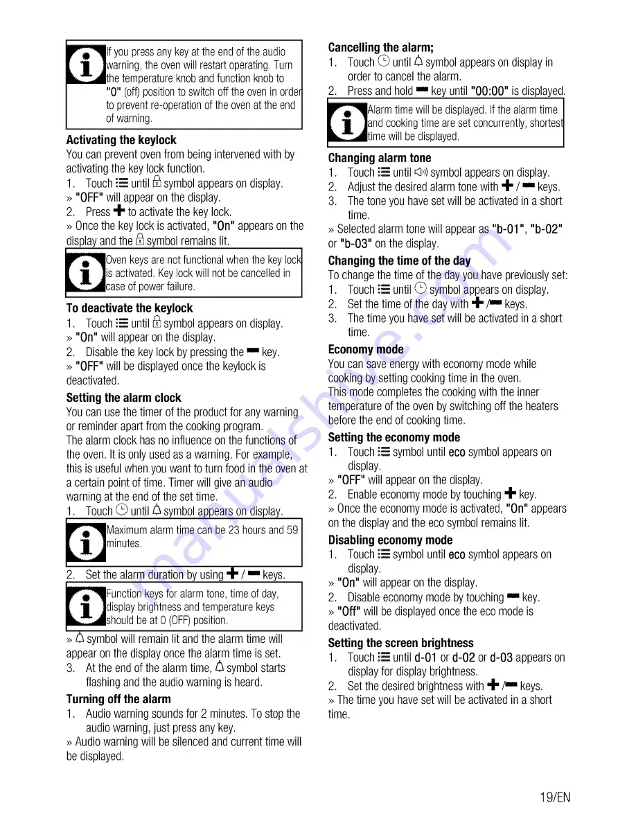 Beko BIM22301X User Manual Download Page 19