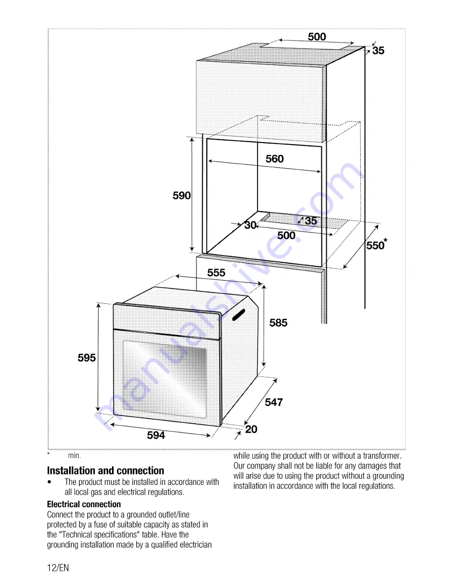 Beko BIM35300XMS User Manual Download Page 12