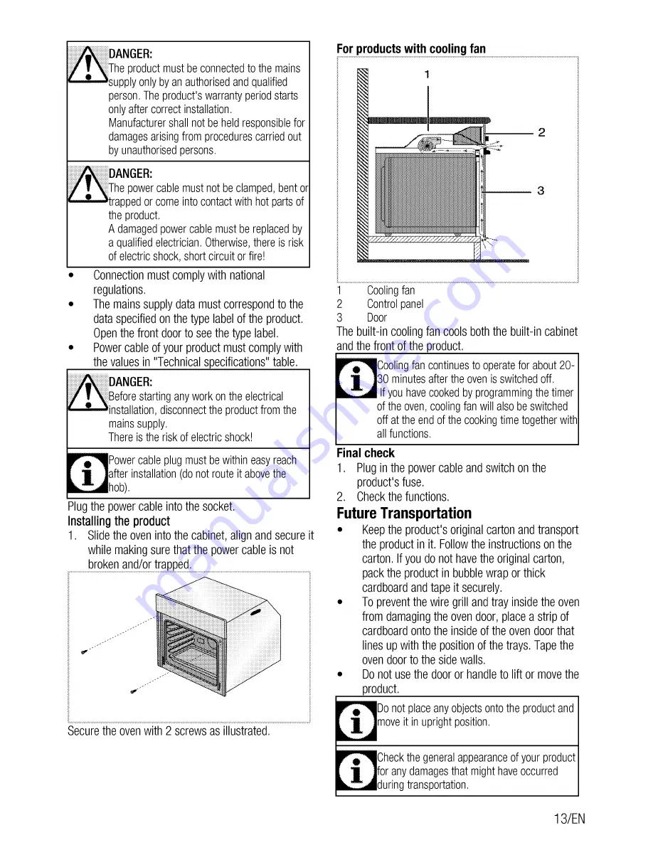 Beko BIM35300XMS User Manual Download Page 13