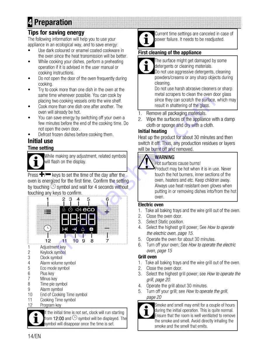 Beko BIM35300XMS User Manual Download Page 14