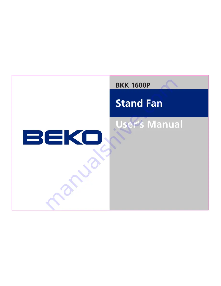 Beko BKK 1600 P User Manual Download Page 1