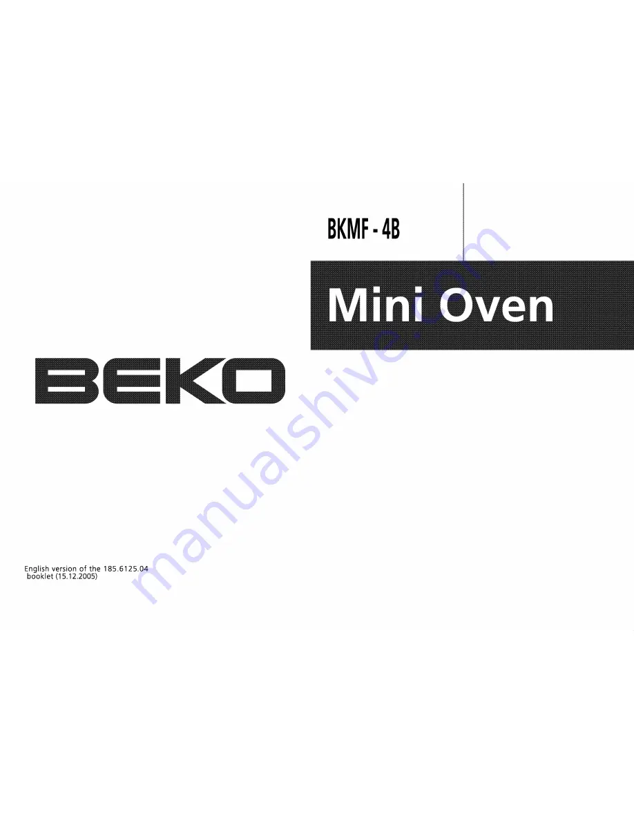 Beko BKMF-4B Operating Instructions Manual Download Page 1