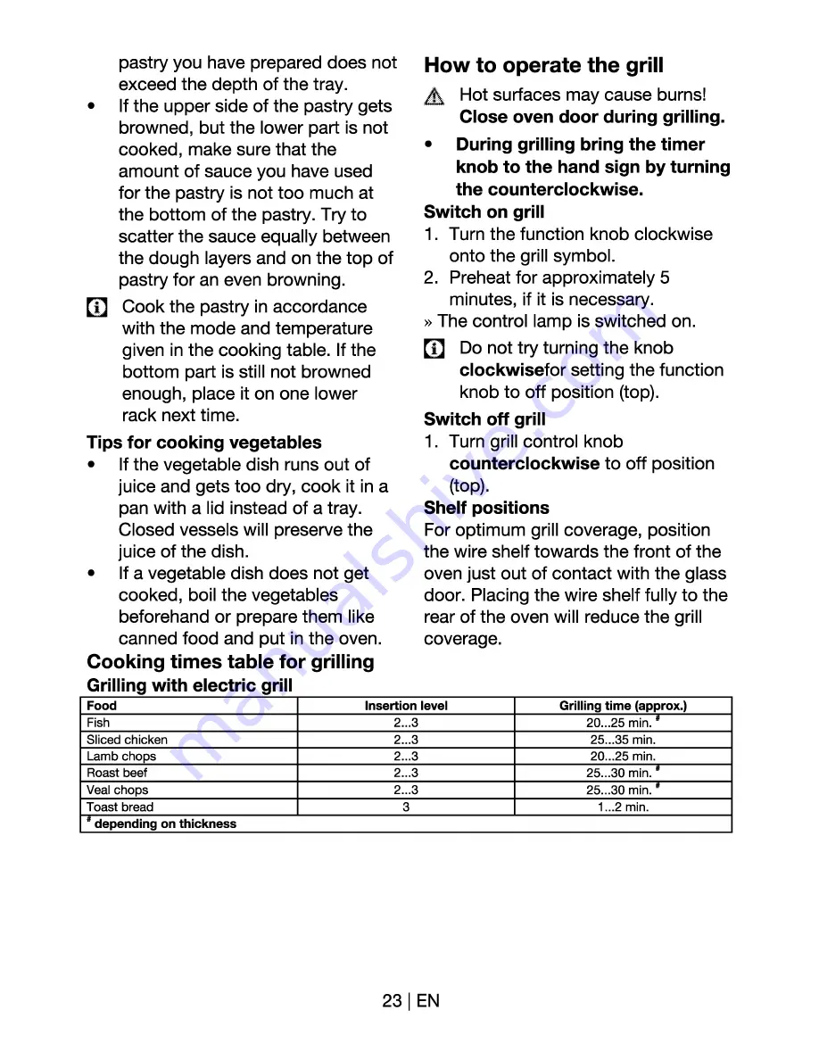 Beko CDF 67100 G User Manual Download Page 23