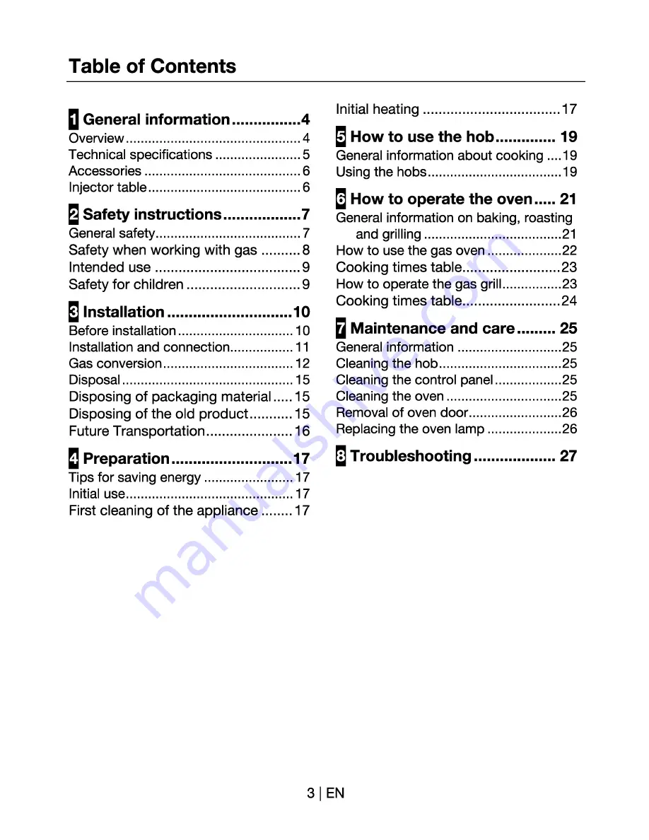 Beko CG 51011 GS User Manual Download Page 3